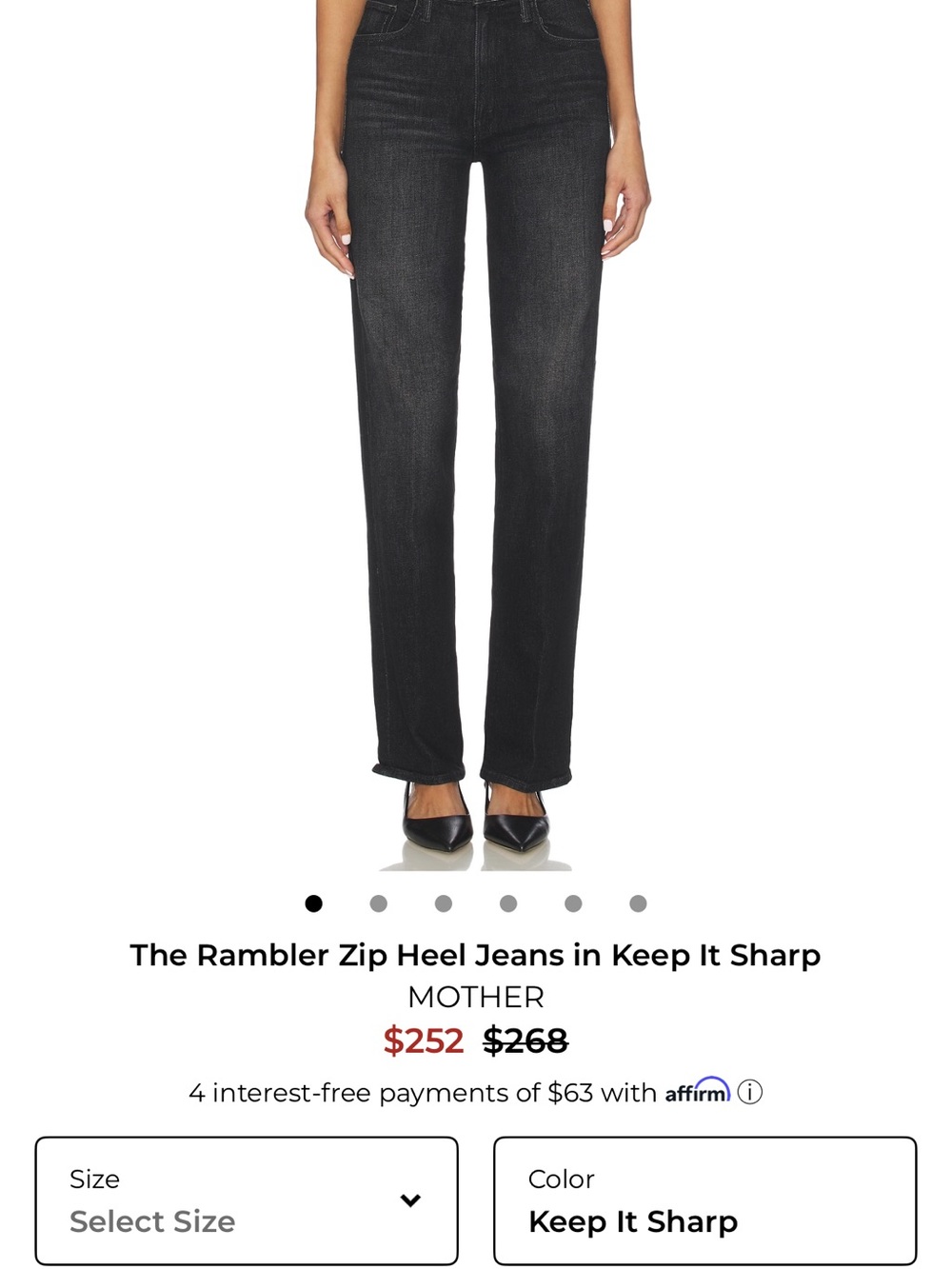 MOTHER Straight-Leg Jeans in Keep It Sharp Black